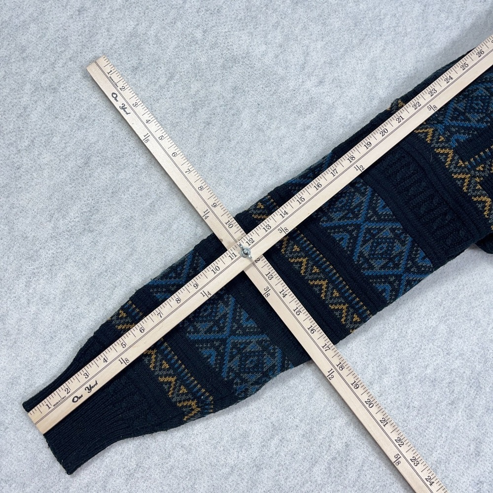Vintage Cardigan Sweater Men Large Blue Grandpa Cosby Geometric Acrylic 90s Golf - Picture 8 of 9